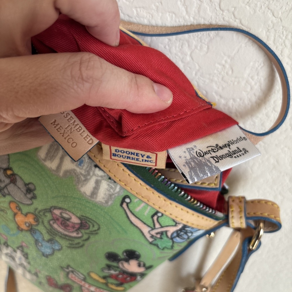Dooney  & Bourke Disney Tinker Bell Letter Carrier Green Crossbody - Picture 11 of 15